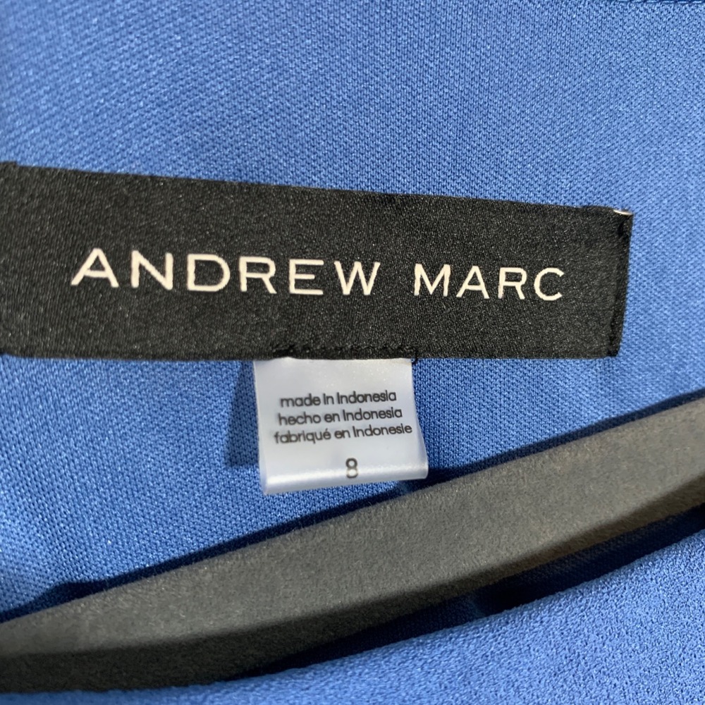 Andrew Marc Blue Dolman Sleeve Midi Dress With‎ Tie Waist Size 8 - Picture 5 of 9